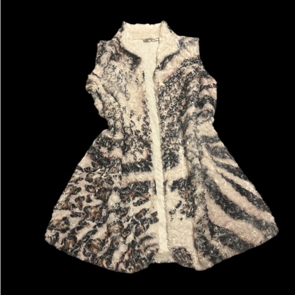 Chic Animal Print Faux Fur Vest